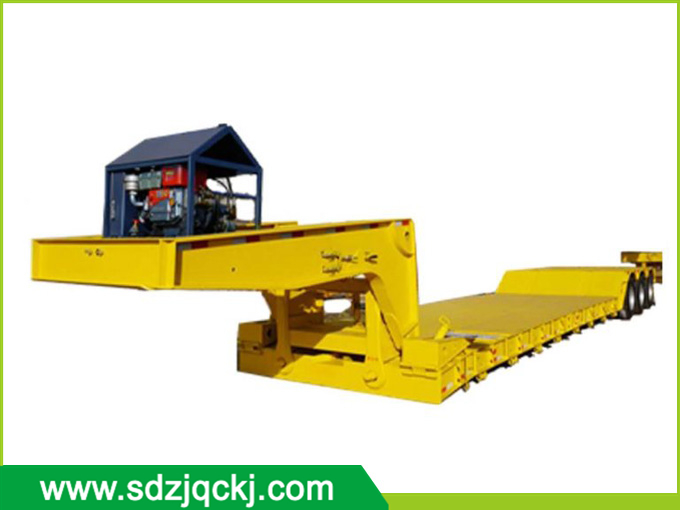 可拆卸鹅颈式重载低底盘半挂车